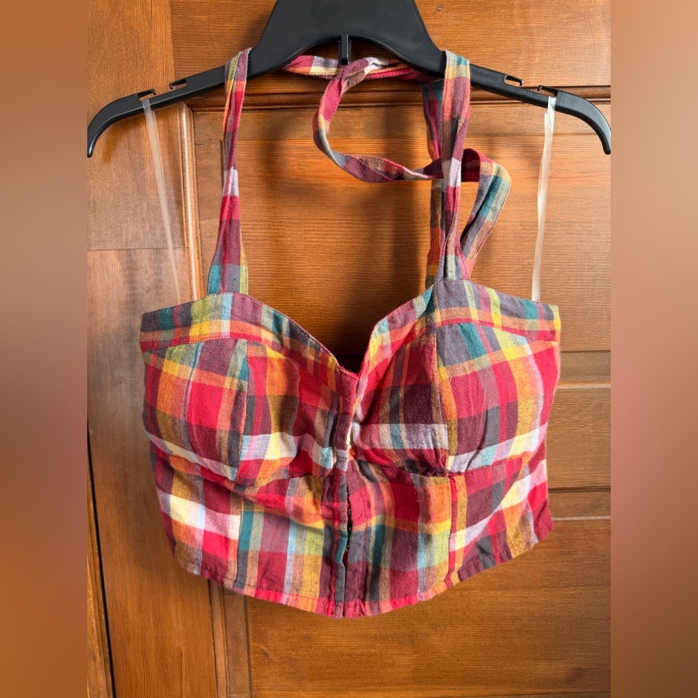 American Eagle Plaid Halter Top